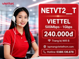 Gói cước NETVT2_T là giải pháp kết nối hoàn hảo dành cho các gia đình trẻ và căn hộ nhỏ tại khu vực ngoại thành TP.HCM. Với công nghệ WiFi 6 tiên tiến, bạn sẽ tận hưởng tốc độ internet ổn định, độ trễ thấp và khả năng kết nối đa thiết bị vượt trội.