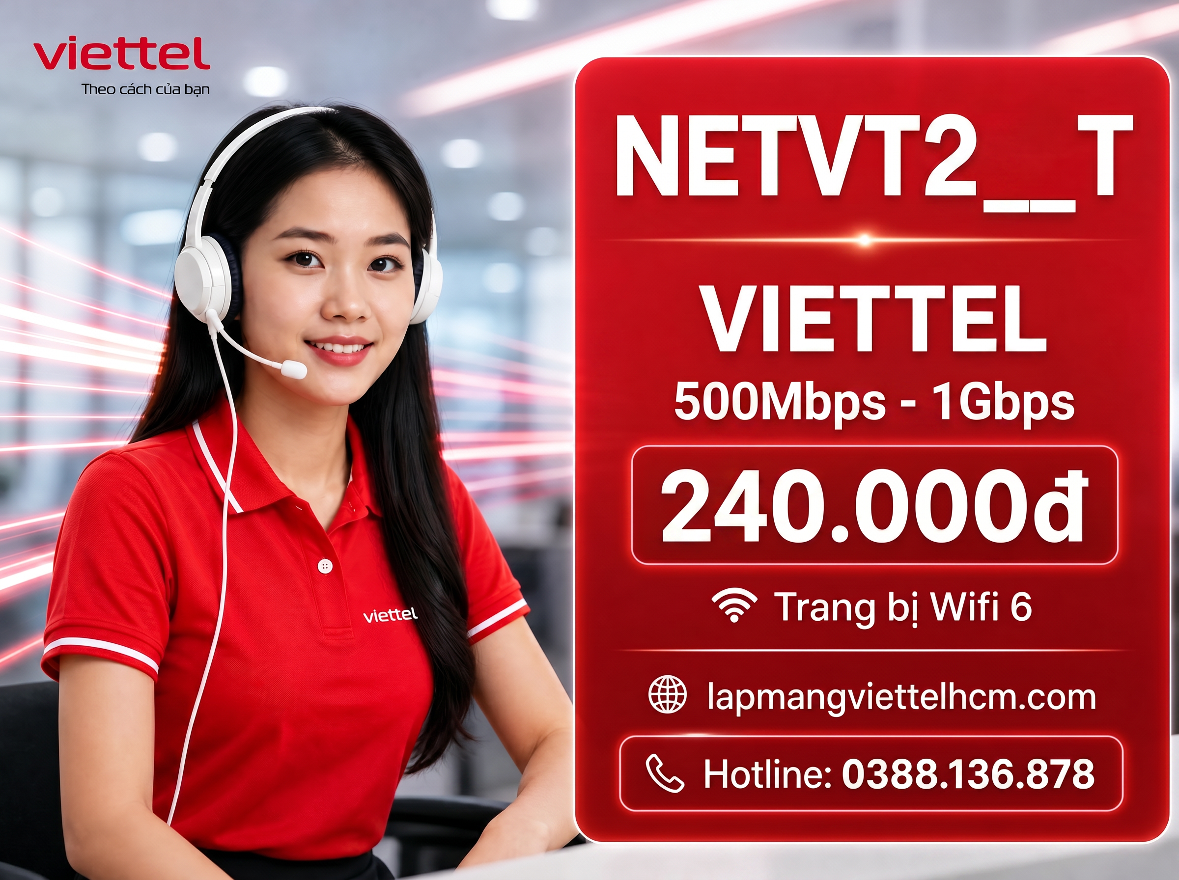 Gói cước NETVT2_T là giải pháp kết nối hoàn hảo dành cho các gia đình trẻ và căn hộ nhỏ tại khu vực ngoại thành TP.HCM. Với công nghệ WiFi 6 tiên tiến, bạn sẽ tận hưởng tốc độ internet ổn định, độ trễ thấp và khả năng kết nối đa thiết bị vượt trội.