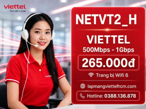 Gói cước NETVT2_H là giải pháp kết nối hoàn hảo dành cho các gia đình trẻ và căn hộ nhỏ tại khu vực nội thành HCM, HN. Với công nghệ WiFi 6 tiên tiến, bạn sẽ tận hưởng tốc độ internet ổn định, độ trễ thấp và khả năng kết nối đa thiết bị vượt trội.